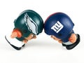 Li`L Teammates Toys, Eagles and Giants Figures Royalty Free Stock Photo