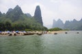 Li River and Karst Mountains of Guilin Royalty Free Stock Photo
