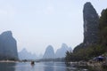 Li River scenery sight,boats sail in river