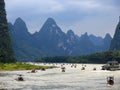 Li river tourists rafts