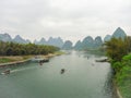 Boat activities on Li river, Yangshuo, China Royalty Free Stock Photo