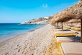 Lia Beach, wild and free beach in the south of Mykonos, Greece.