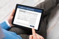 Liability insurance form on tablet computer Royalty Free Stock Photo