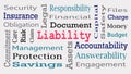 Liability Word Cloud tag cloud isolated Royalty Free Stock Photo