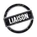 LIAISON text on black grungy round stamp Royalty Free Stock Photo