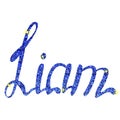 Liam name lettering tinsels