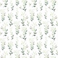 Liana spreads olive green leaves creeper seamless pattern background vector