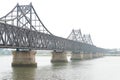 China-North Korea Friendship Bridge. a famous historic site in Dandong, Liaoning, China.