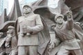 Chinese People's Volunteer Army Statues at Yalu River Short Bridge in Dandong, Liaoning, China. Royalty Free Stock Photo