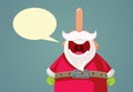 Liar Santa Claus with Big Nose Vector Cartoon Illustration
