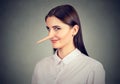 Liar sly funny looking woman Royalty Free Stock Photo