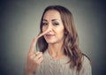 A liar woman with long nose Royalty Free Stock Photo