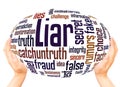 Liar word cloud hand sphere concept Royalty Free Stock Photo