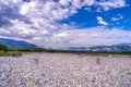 Liard river bed in August Royalty Free Stock Photo