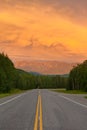 Liard River valley Alaska Highway BC Canada sunset Royalty Free Stock Photo