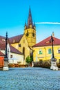 Liars Bridge and Lutheran Cathedral,Sibiu, Transylvania, Romania Royalty Free Stock Photo