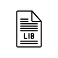 Black line icon for Lib, file and paper Royalty Free Stock Photo