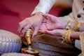 Libation, Thai engagement, pour water in Thai wedding, pouring water in Thai wedding Royalty Free Stock Photo