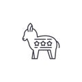 Liberal Donkey linear icon concept. Liberal Donkey line vector sign, symbol, illustration. Royalty Free Stock Photo