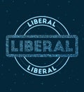 Liberal. Glowing round badge.