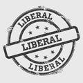 Liberal rubber stamp isolated on white background.