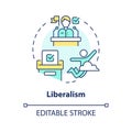 Liberalism ideology multi color concept icon Royalty Free Stock Photo