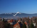 Liberec with Jested mountain (Czech) Royalty Free Stock Photo