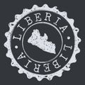 Liberia Africa Seal. Map Symbol Round Design Stamp Travel and Business.