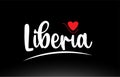 Liberia country text typography logo icon design on black background