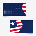 Liberia Flag Business Card, standard size 90x50 mm business card template Royalty Free Stock Photo