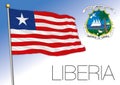 Liberia official national flag and coat of arms, Africa