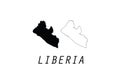 Liberia outline map country shape