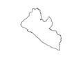 Liberia outline map country shape