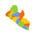 Liberia political map of administrative divisions