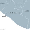 Liberia political map