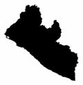 Liberia silhouette map