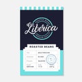 Liberica coffee beans packaging label design template.