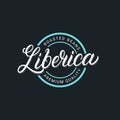 Liberica coffee hand written lettering logo