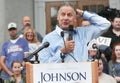 Libertarian presidential candidate Gary Johnson speaks in Concord, New Hampshire, on August 25, 2016.