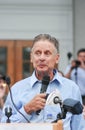 Libertarian presidential candidate Gary Johnson speaks in Concord, New Hampshire, on August 25, 2016.