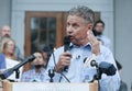 Libertarian presidential candidate Gary Johnson speaks in Concord, New Hampshire, on August 25, 2016.