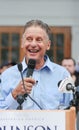 Libertarian presidential candidate Gary Johnson speaks in Concord, New Hampshire, on August 25, 2016.