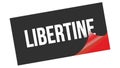 LIBERTINE text on black red sticker stamp