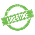 LIBERTINE text on green grungy round stamp