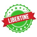 LIBERTINE text on red green ribbon stamp