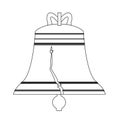 Liberty Bell Black Outline Drawing