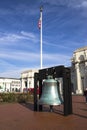 Liberty Bell replica in front Royalty Free Stock Photo