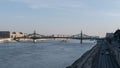 Liberty bridge across Danube river in Budapest, Hungary Royalty Free Stock Photo