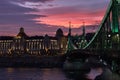 Liberty Bridge Budapest Hungary Sunset Royalty Free Stock Photo