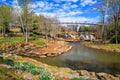 Liberty Bridge Falls Park Greenville South Carolina Royalty Free Stock Photo